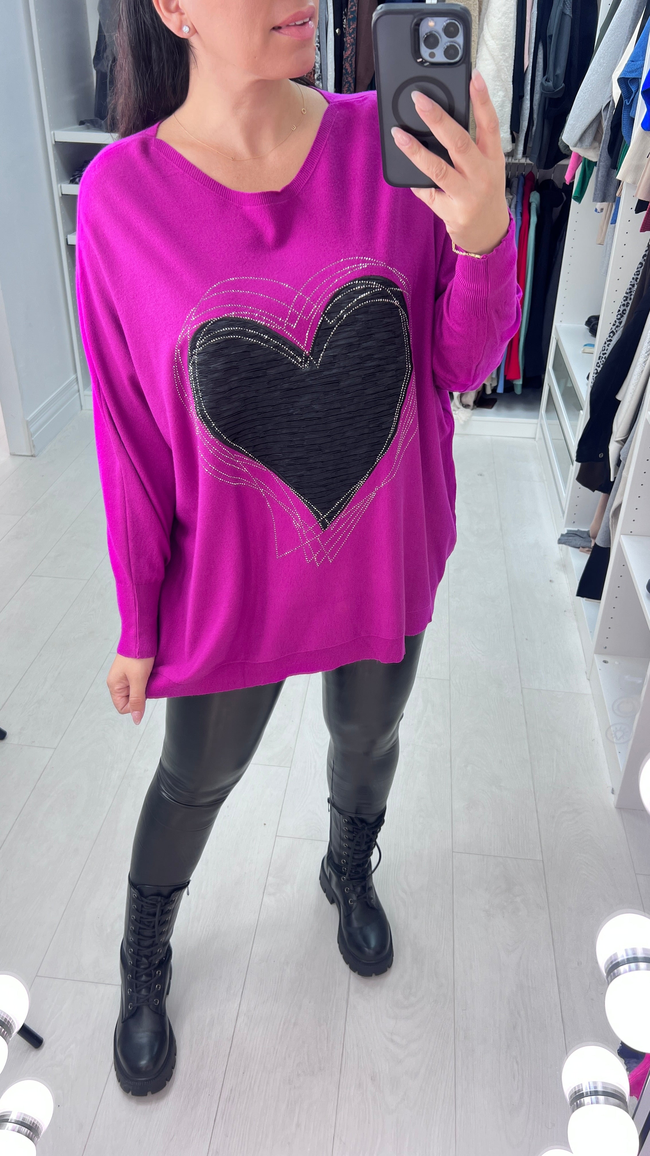Shiloh Heart Design Knit Jumper