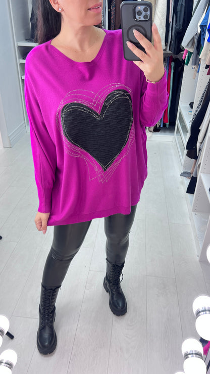 Shiloh Heart Design Knit Jumper