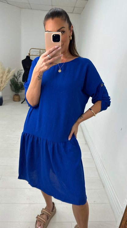 Cheryl Oversized Frill Hem Choker Back Chiffon Dress