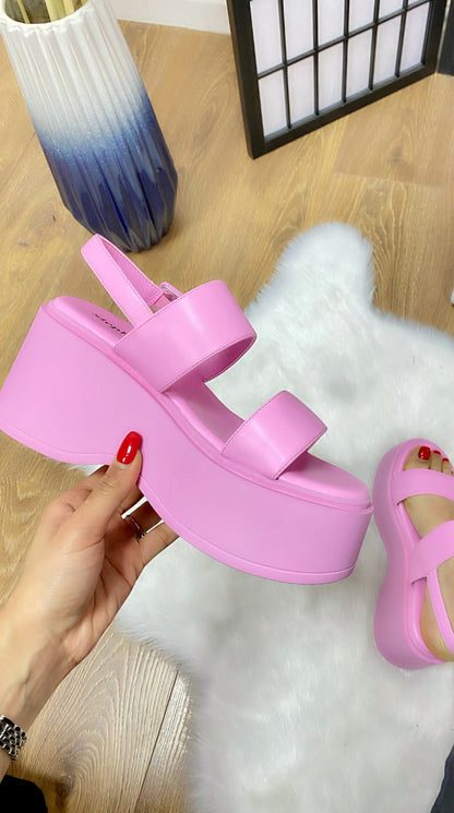 Bianca Double Strap Platform Wedge Sandal