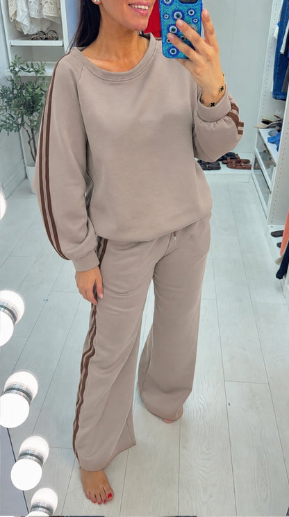 Vineta Long Sleeve Side Stripe Detailed Loungewear Set