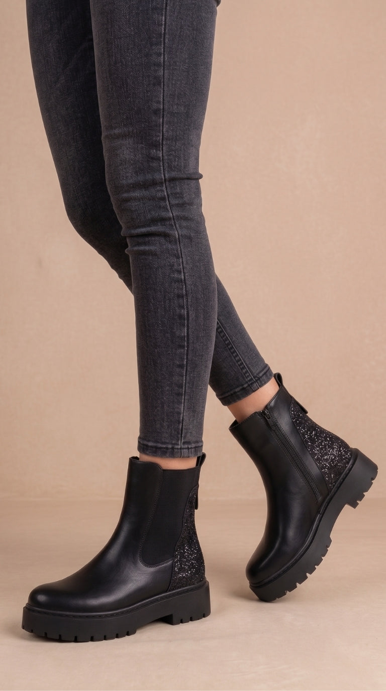 Danni Glitter Embellished Chelsea Boots