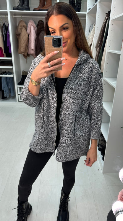 Judine Boucle Hooded Zip Jacket
