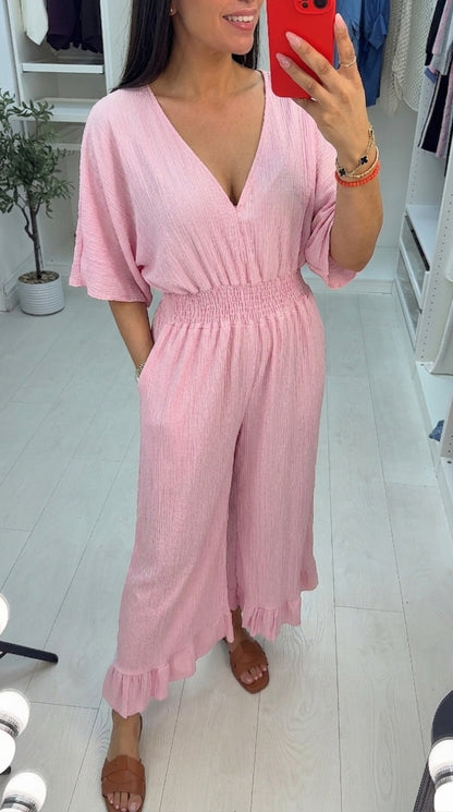 Cassis Crepe Wide Leg Jumpsuit