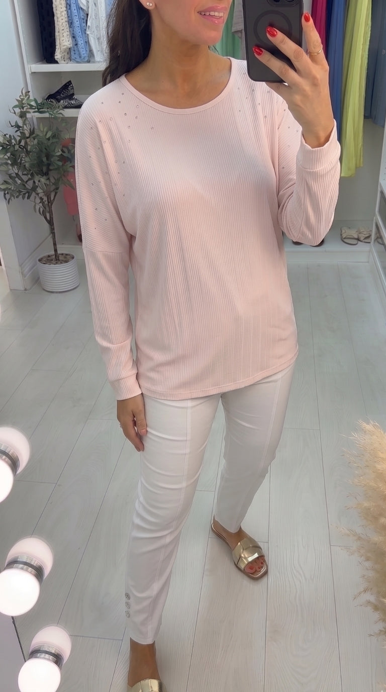 Pita Diamante Drape Back Detail Top