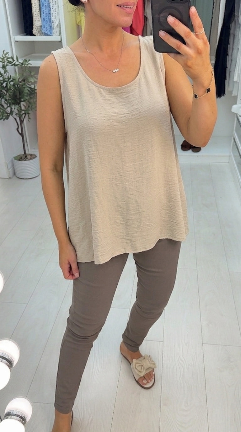 Harlow Plain Button Back Loose Fit Top