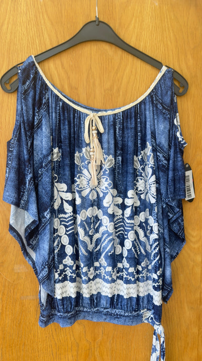 Violetta Tie Side Cold Shoulder Magic Top