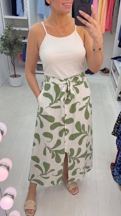 Toria Abstract Print Elasticated Waist Skirt