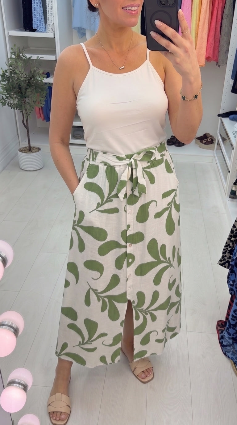 Toria Abstract Print Elasticated Waist Skirt