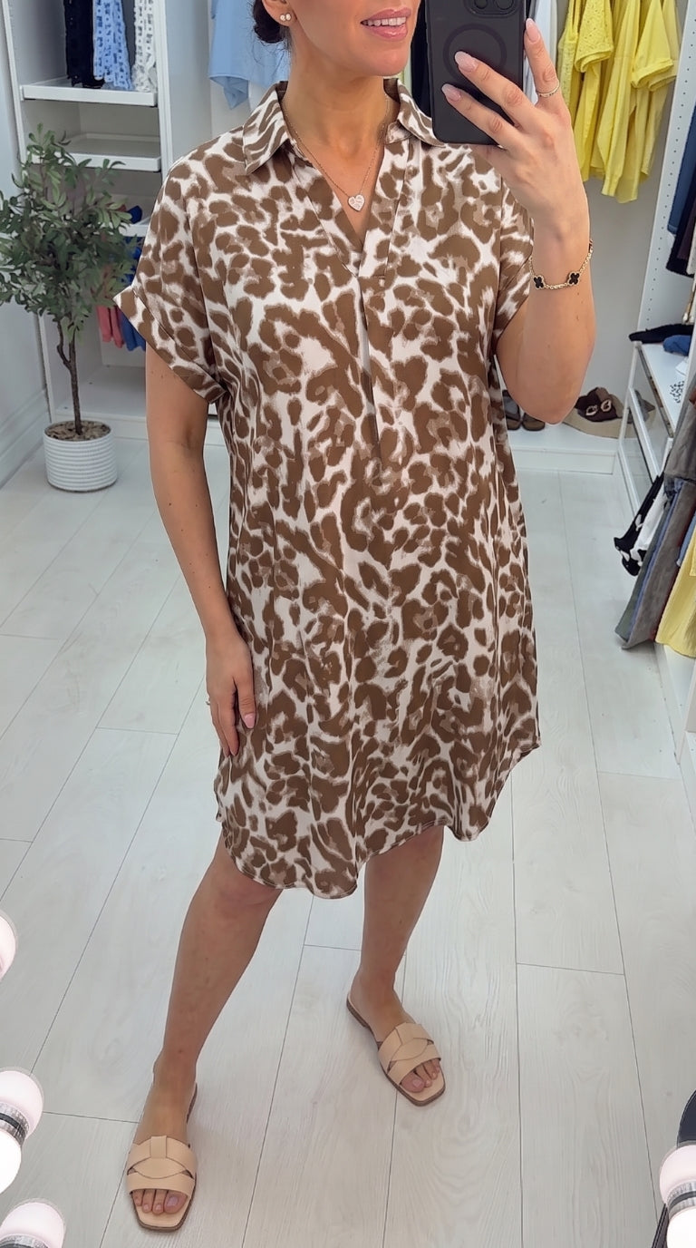 Carolina Leopard Print Midi Dress