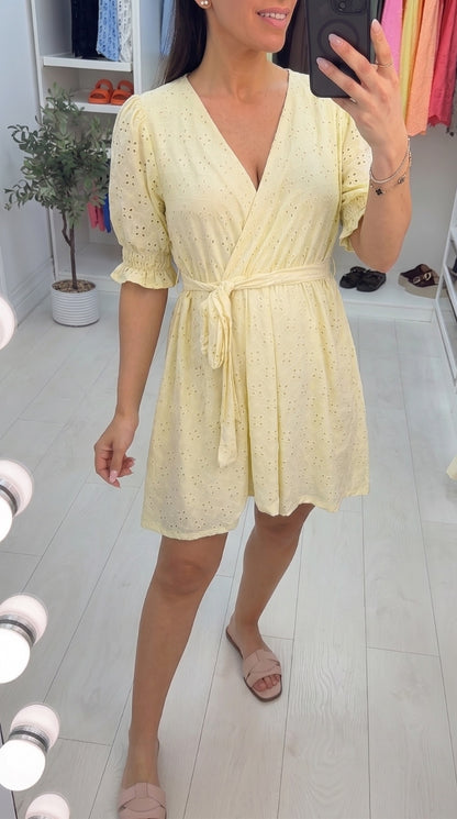 Lana Broiderie Anglaise V-Neck Dress