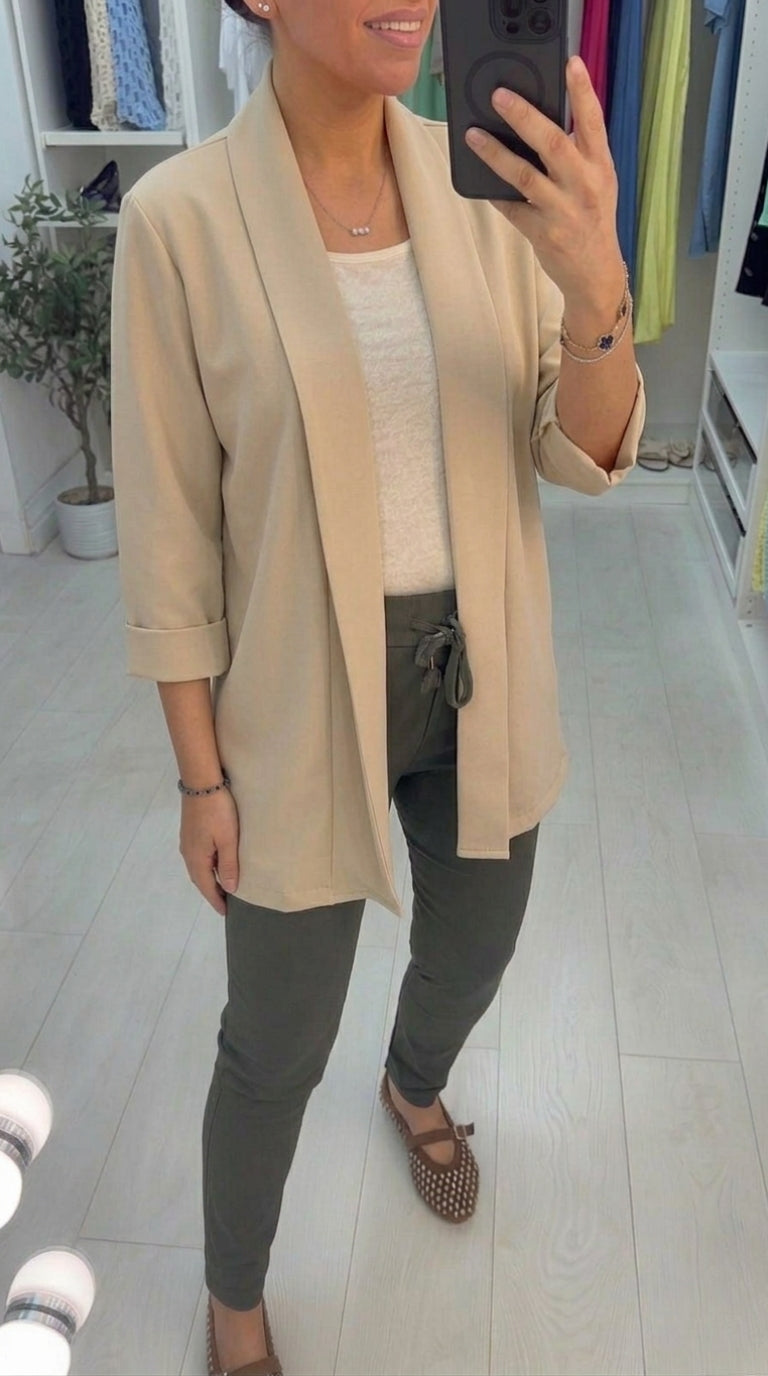 Diane Plain Open Front Lightweight Blazer
