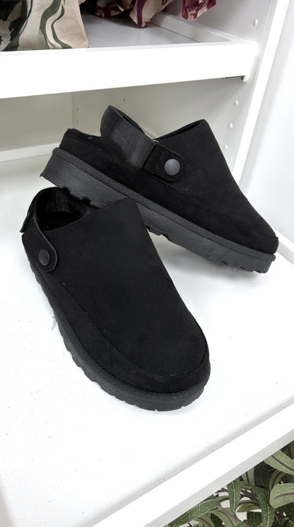 Cyndy Faux Suede Clogs