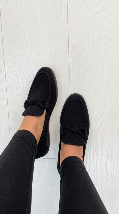 Delaney Faux Suede Knot Detail Loafer