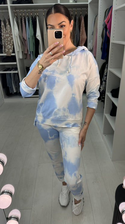 Renise Oversized Tie Dye Hooded Loungewear Set