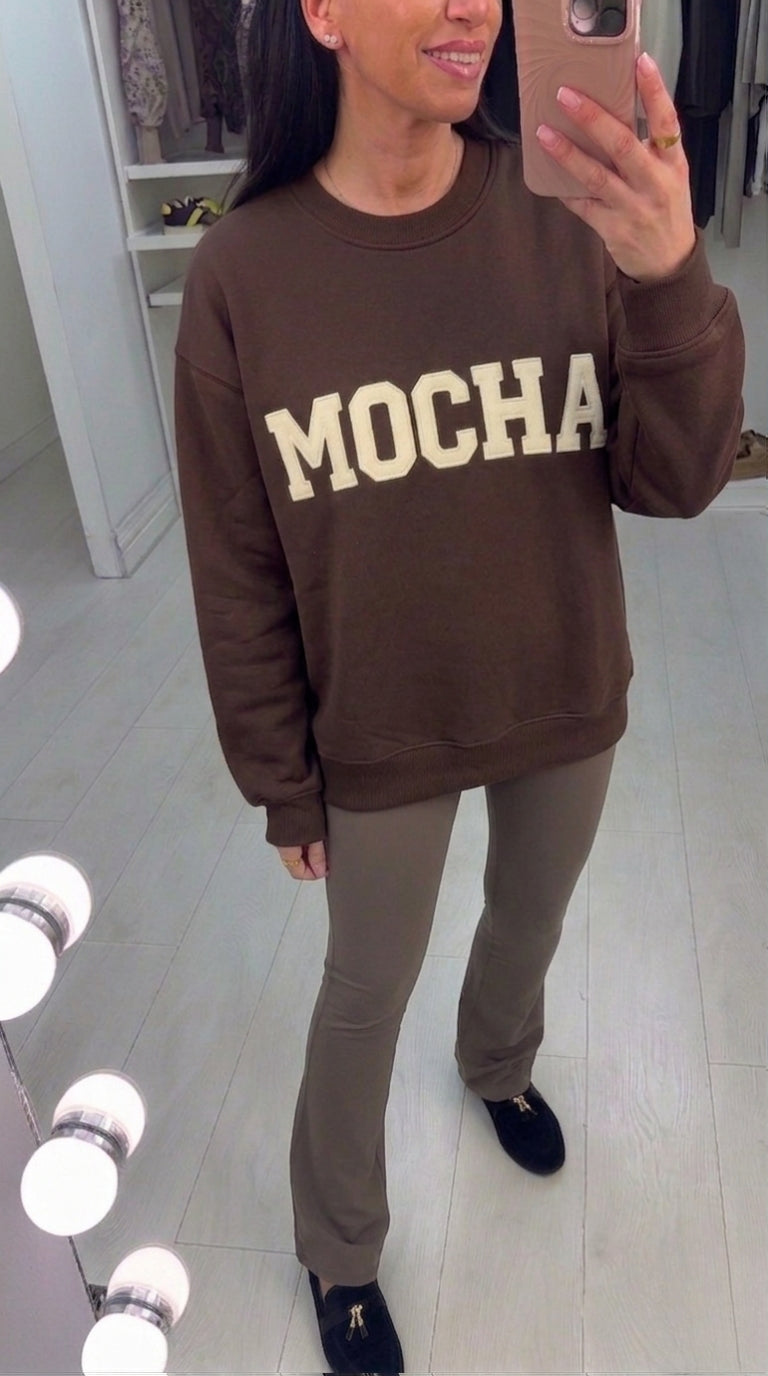 Susanne 'Mocha' Slogan Crewneck Sweatshirt