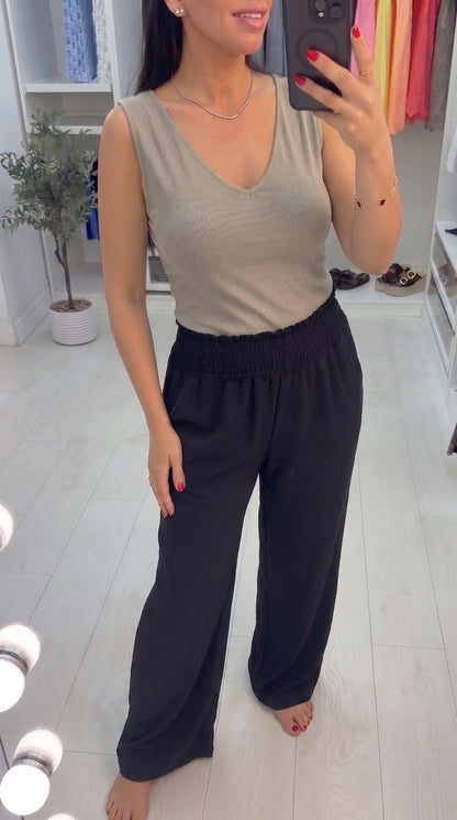 Mabel V Neck Jersey Vest Top