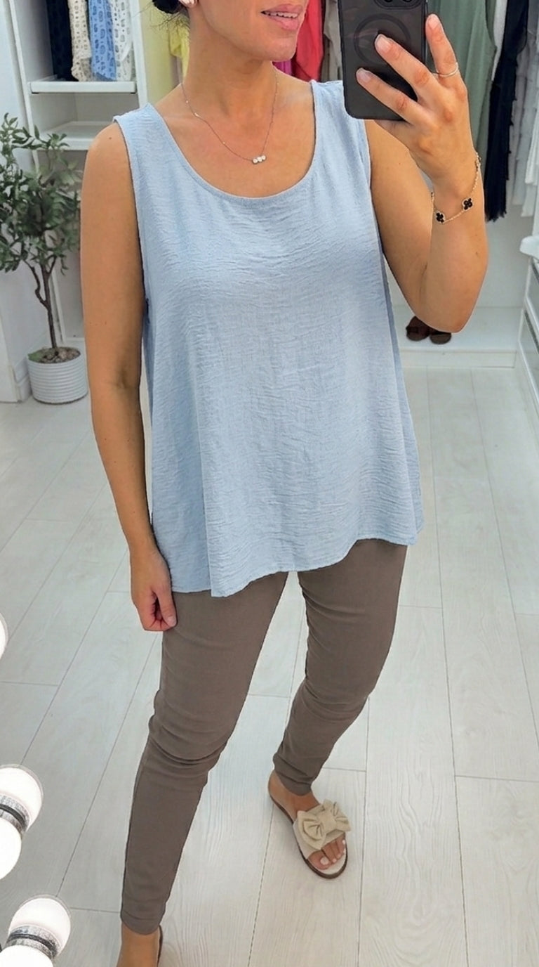 Harlow Plain Button Back Loose Fit Top