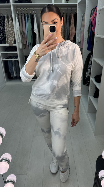 Renise Oversized Tie Dye Hooded Loungewear Set