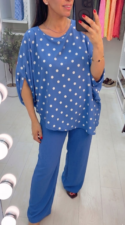 Haisley Polka Dot Asymmetric Co-Ord Set