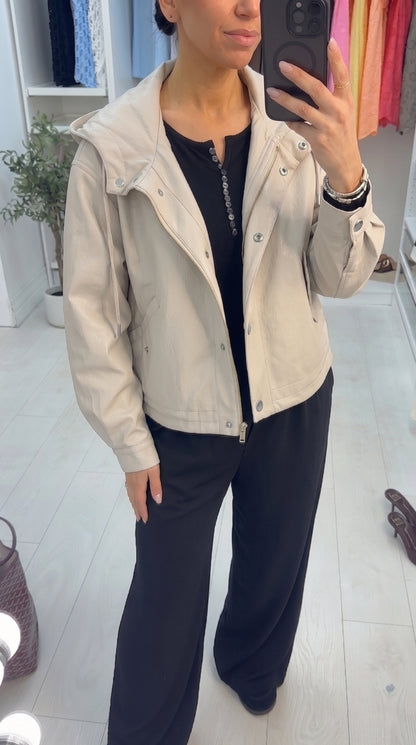 Lula Faux Leather Hooded Jacket