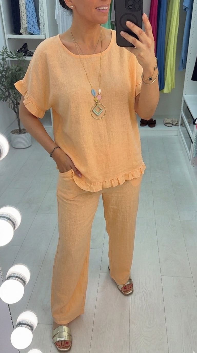 Marie Plain Frill Detail Loose Fit Co-Ord Set