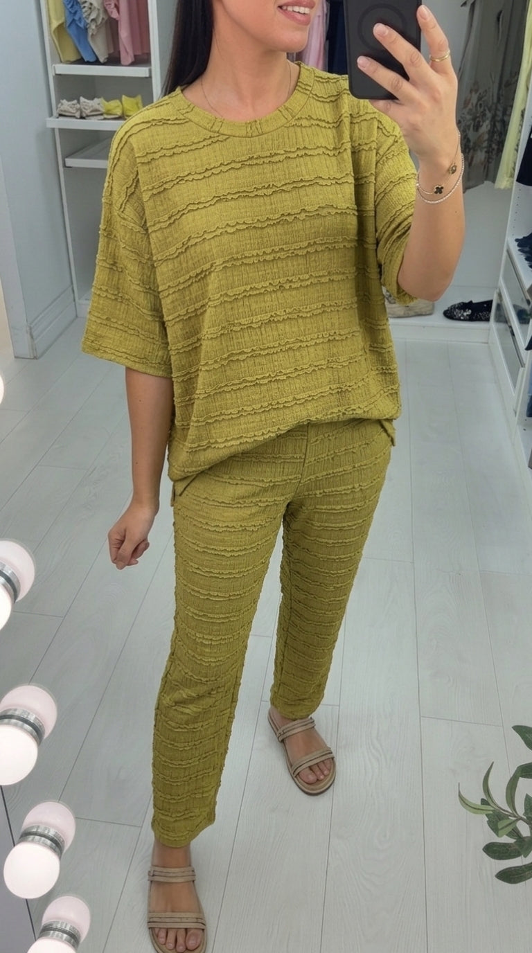 Zayella Textured Loose Fit Co-Ord Set