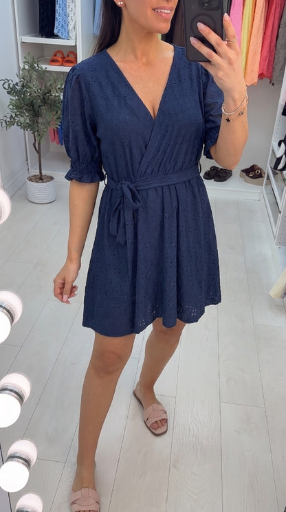Lana Broiderie Anglaise V-Neck Dress