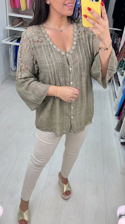 Cheyenne Plain Crochet Blouse