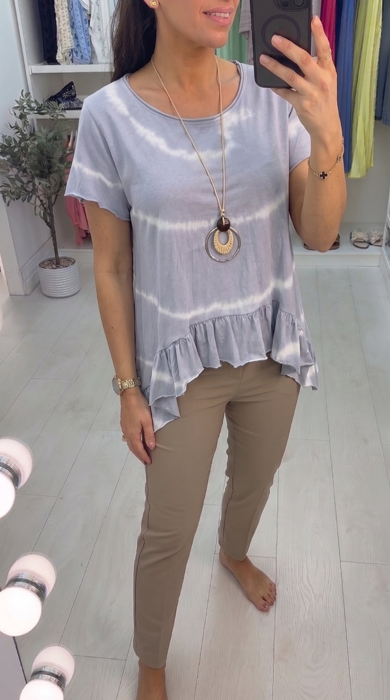 Ambrose Tie Dye Frill Necklace T-shirt