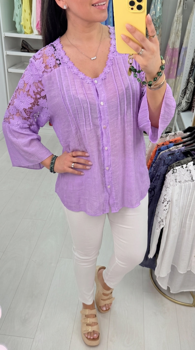Cheyenne Plain Crochet Blouse
