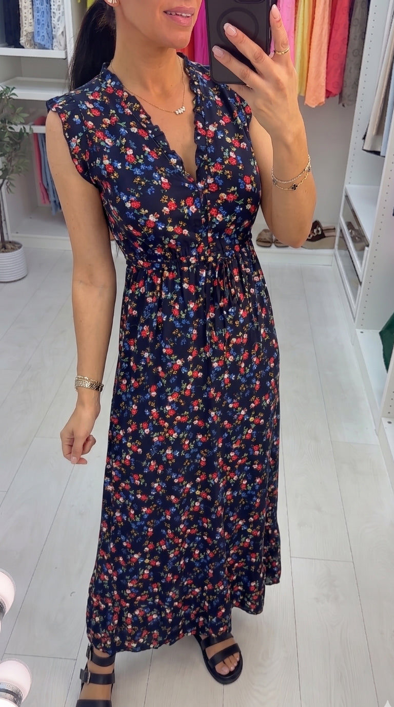 Abbott Floral Rose Print Maxi Dress