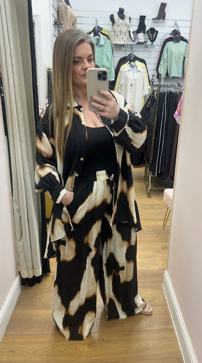 Luciana Abstract Print Shirt Co-Ord Set