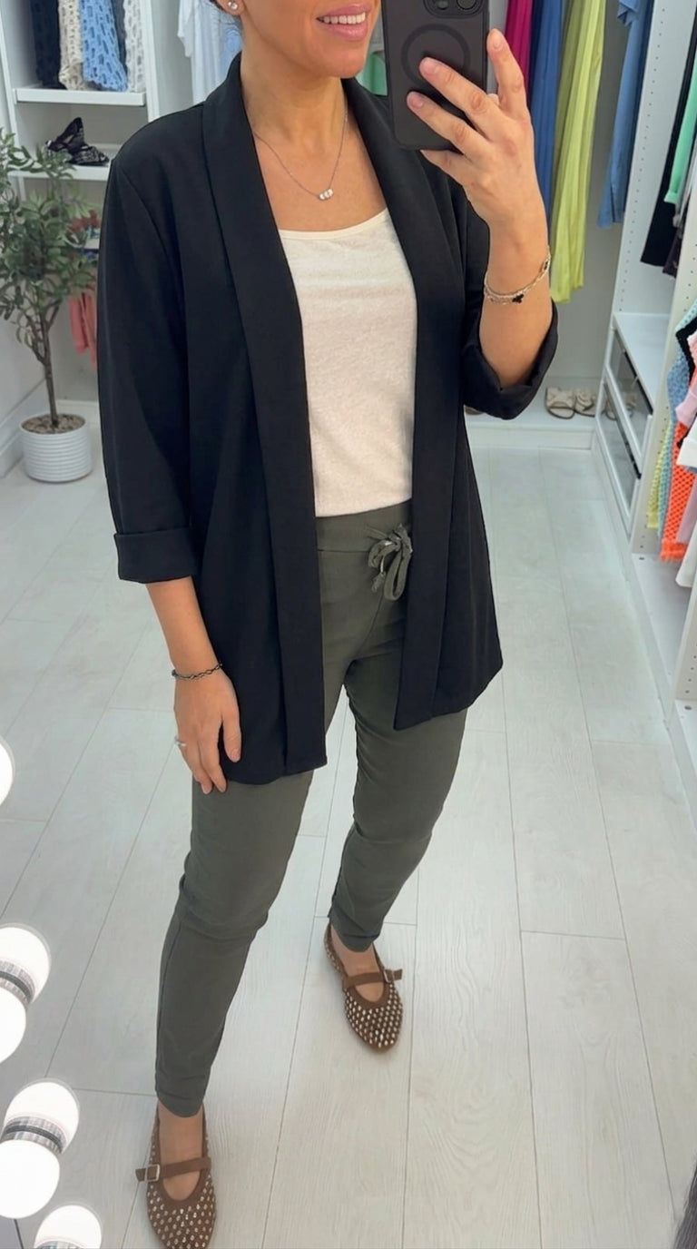 Diane Plain Open Front Lightweight Blazer