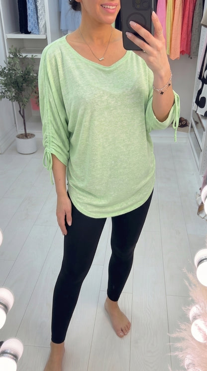 Adara Drawstring Sleeve Top