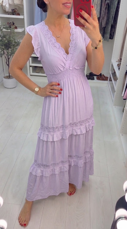 Silvana Crochet Detailed Frill Summer Dress