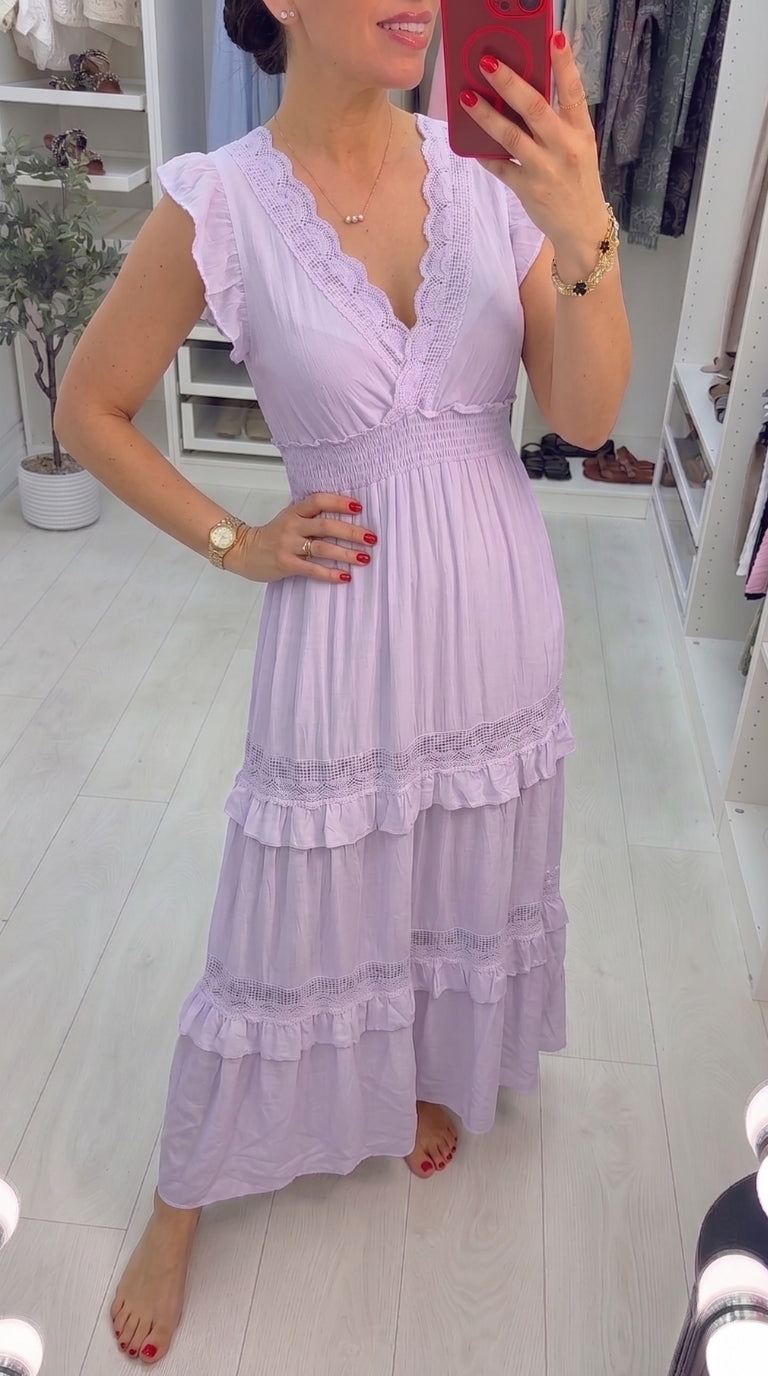 Silvana Crochet Detailed Frill Summer Dress