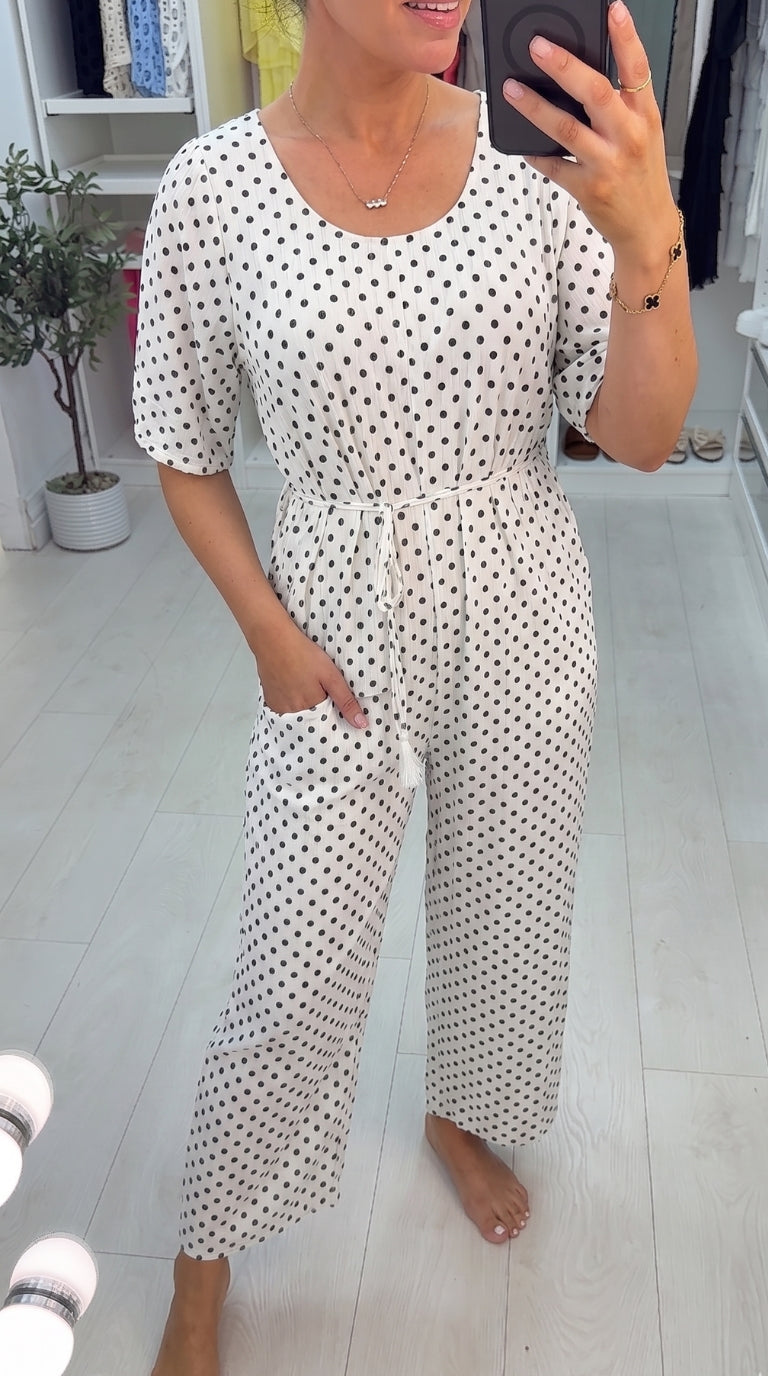 Gelato Polka Dot Print Jumpsuit