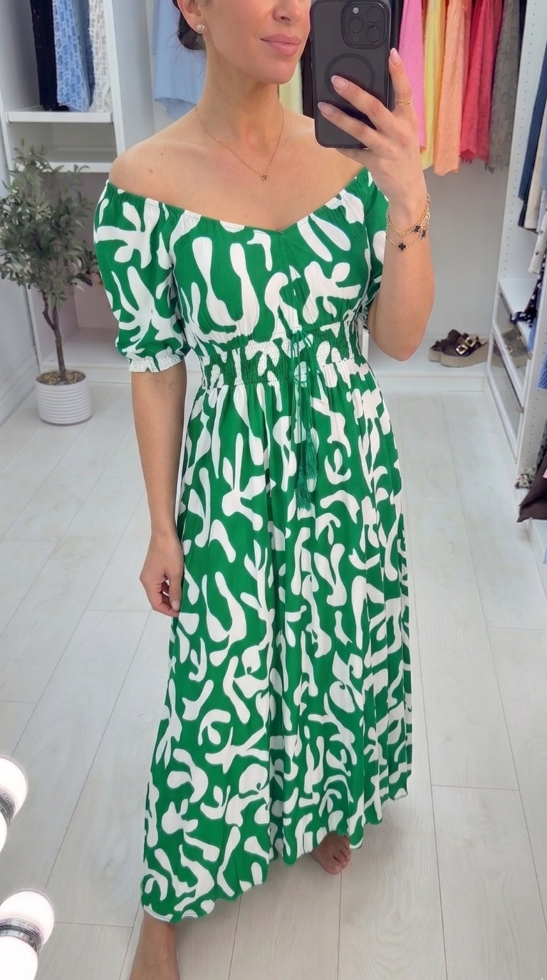 Lucrezia Abstract Print Maxi Dress