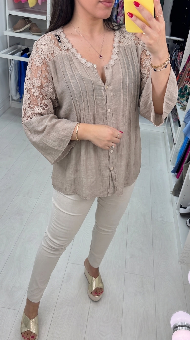 Cheyenne Plain Crochet Blouse