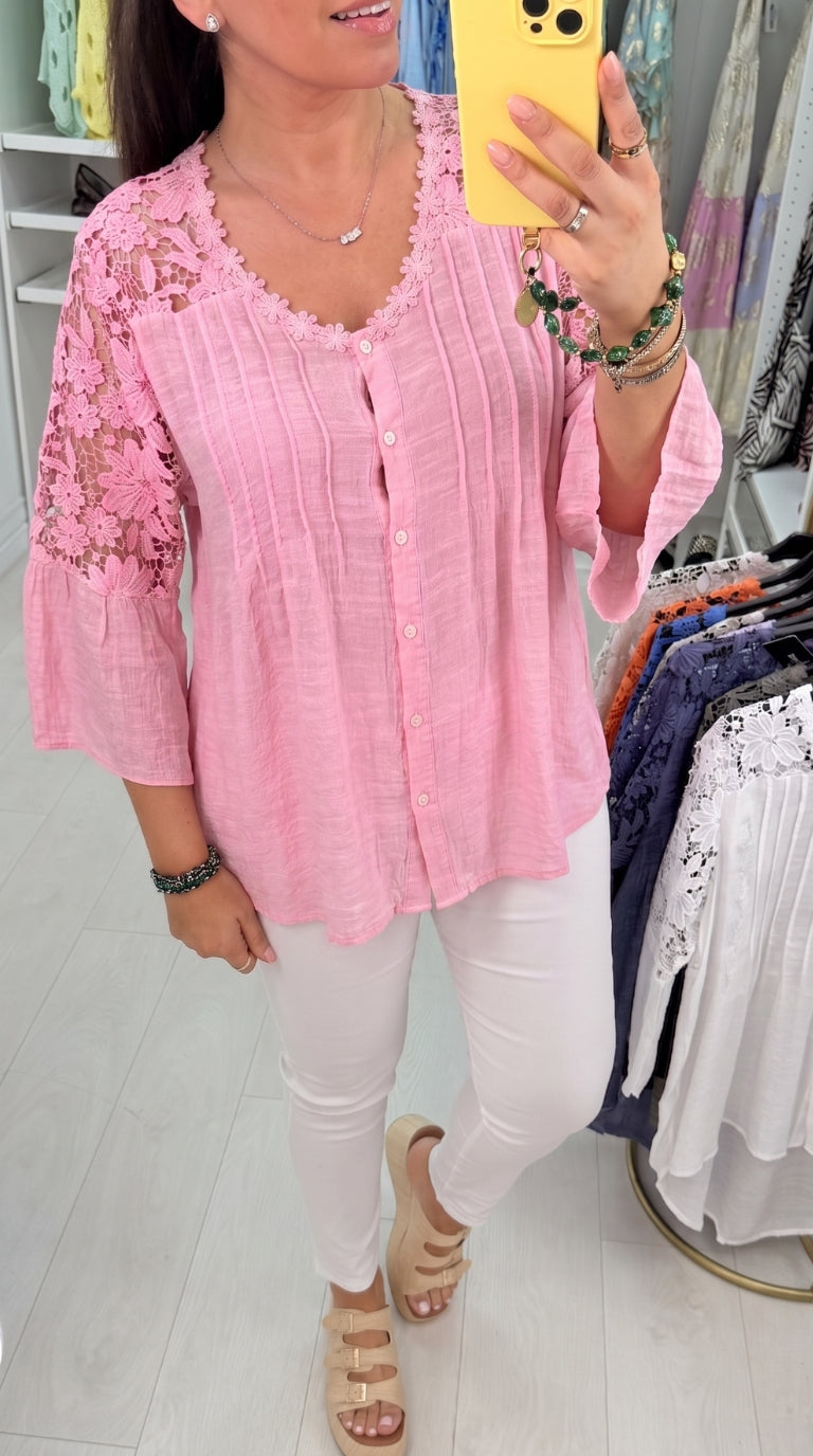 Cheyenne Plain Crochet Blouse