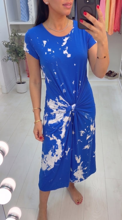 Catissa Marble Print Stretch Dress
