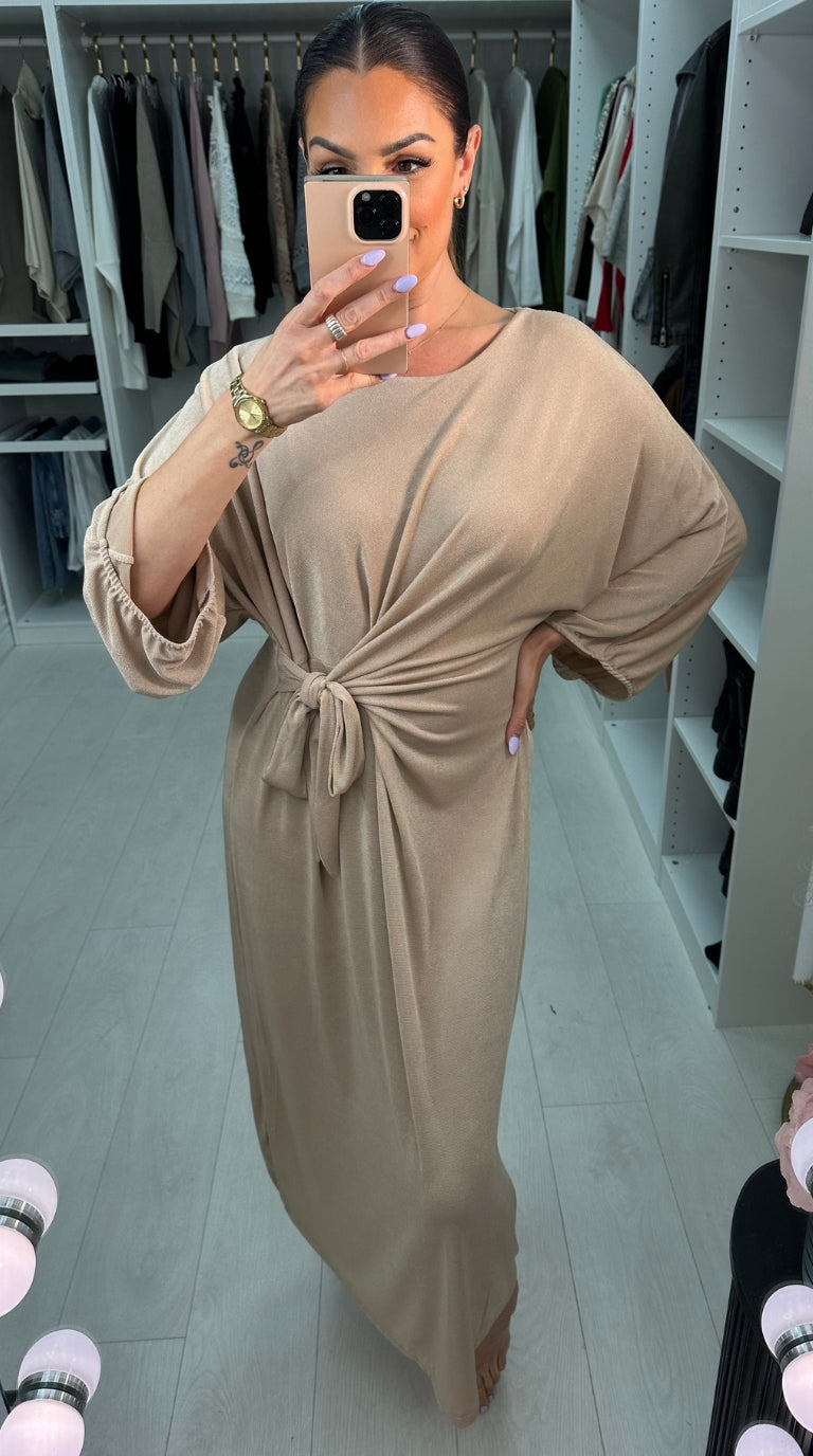 Tabina Tie Front Maxi Dress