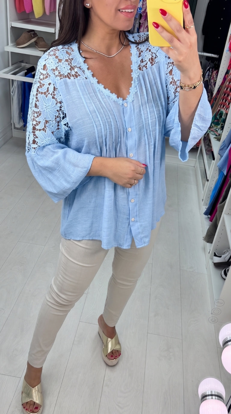 Cheyenne Plain Crochet Blouse