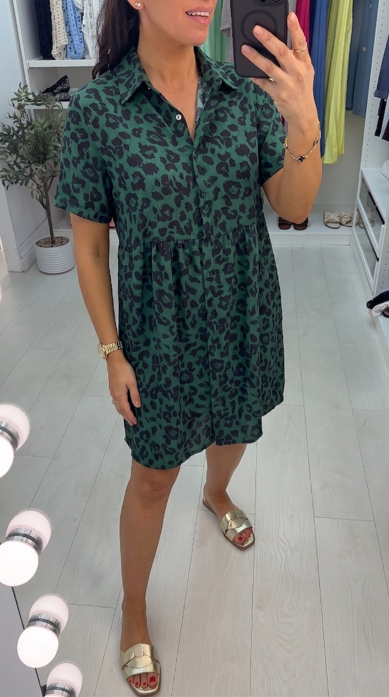 Galaxy Animal Print Smock Dress
