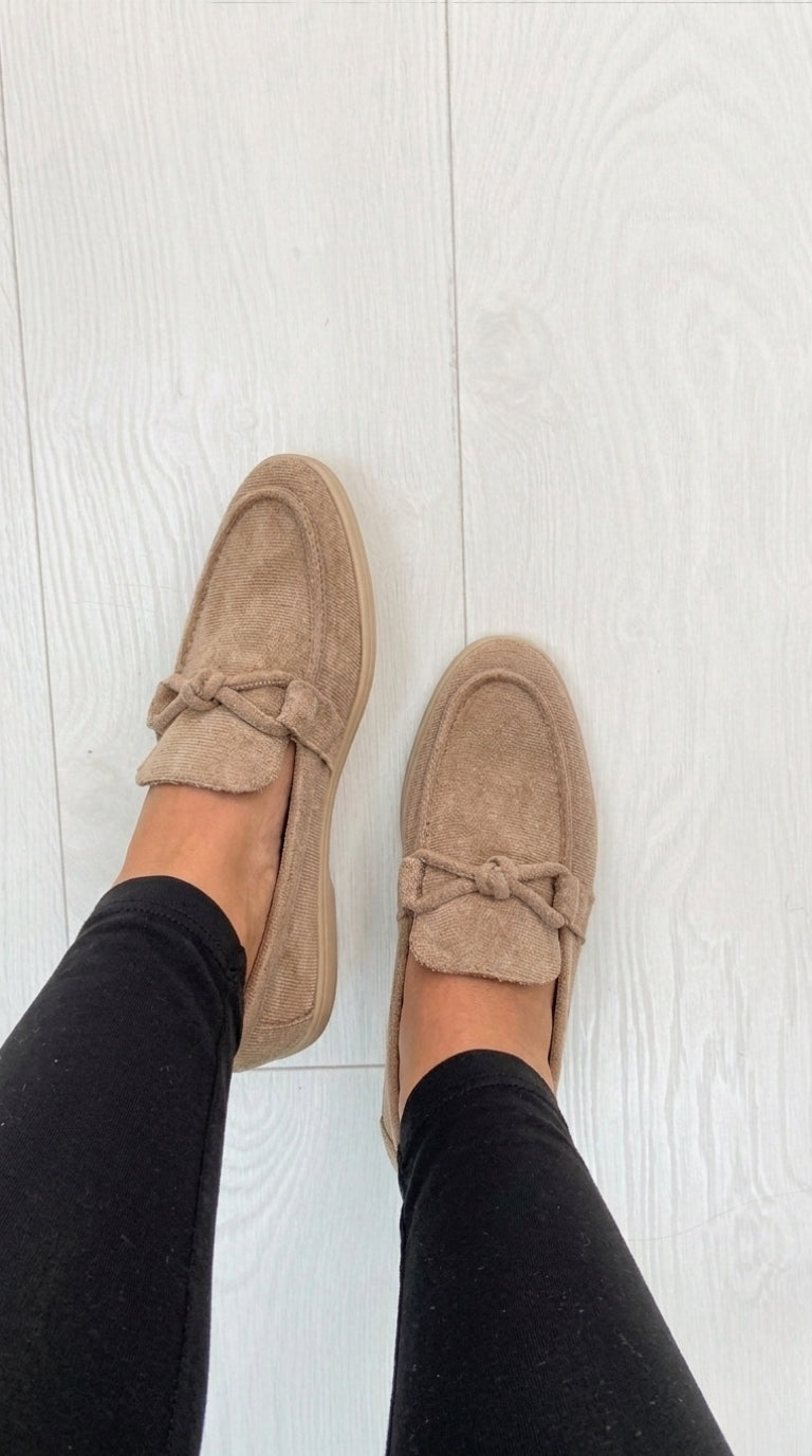 Delaney Faux Suede Knot Detail Loafer