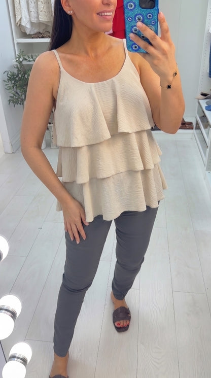 Hosanna Plain Ruffle Top