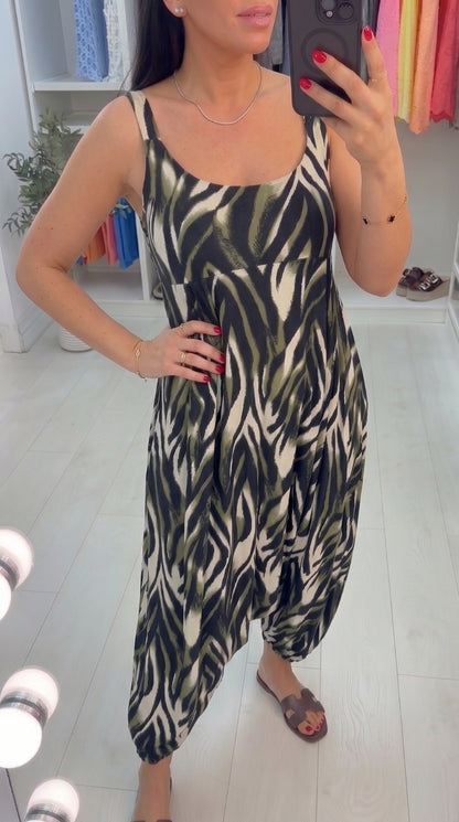 Brookie Oversized Animal Print Jumpsuit