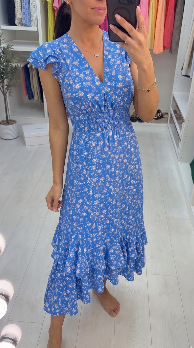 Narinder Floral Print Frill Dress