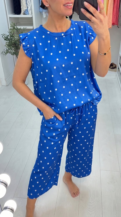 Taylor Polka Dot Frill Detail Culotte Co-Ord Set